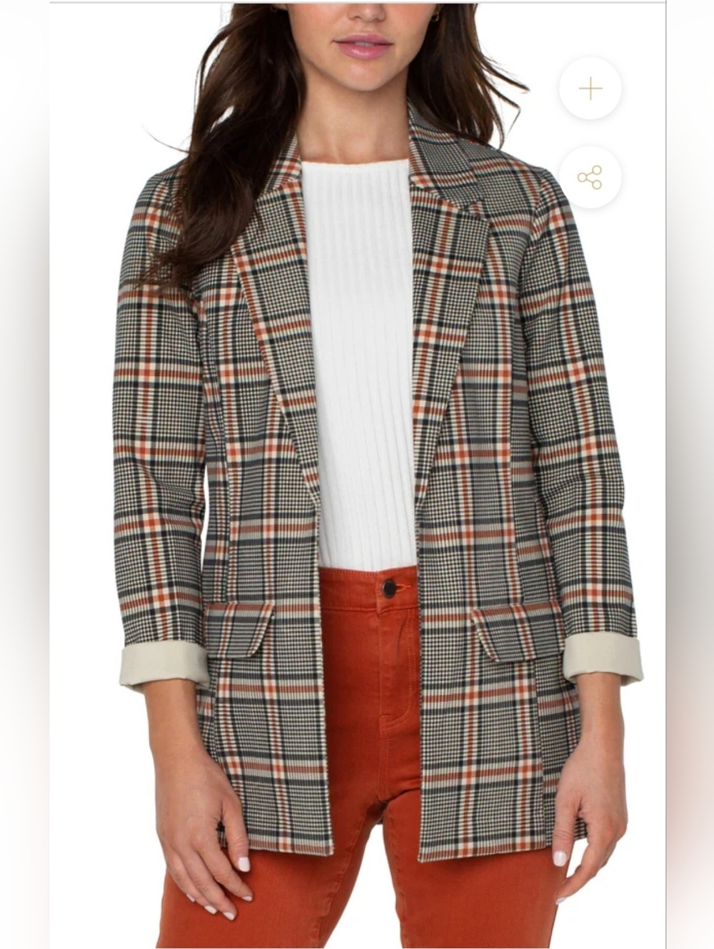 Liverpool Exclusive Plaid Versatile Boyfriend Blazer Jacket